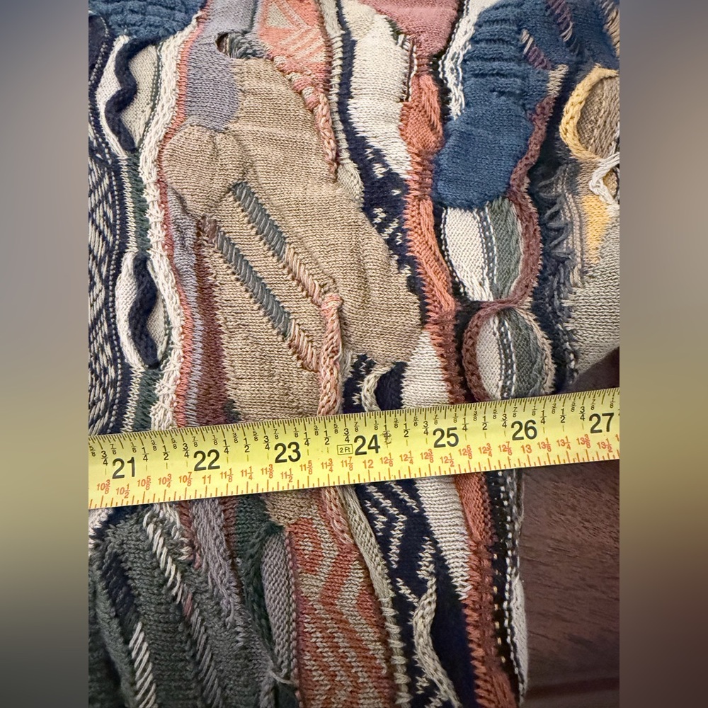 Coogi Australia Crewneck Sweater 3D knit multicolor vintage XL - Picture 5 of 7